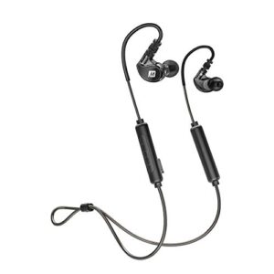 mee audio m6 x6 sweatproof sports bluetooth wireless in-ear earphones with headset and earhooks for running, gym, and workouts (latest version with aptx low latency)