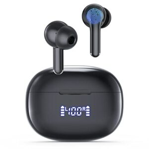 aminy u-pro wireless earbuds bluetooth 5.3 in ear light-weight wireless headphones built-in microphone 25hrs playback led power display earphones with charging case ipx6 waterproof for working workout