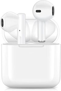 twshouse wireless earbuds bluetooth 5.1 headphones, 32h playtime in-ear earphones with extra bass, waterproof for sport(white).