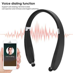 Dilwe SX‑991 Wireless Stereo Bluetooth5.0 Headphones Neckbands with Retractable Earbuds,Foldable Bluetooth5.0 Headphones Speaker 2 in 1,Universal Sports Earphone,for Home Office,Video Conference