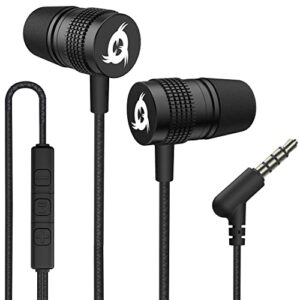 klim f1 earbuds with microphone + new 2022 + excellent audio quality + long-lasting wired earphones with mic + 5 years warranty + 3.5 mm jack in ear headphones + media controls + gaming earbuds