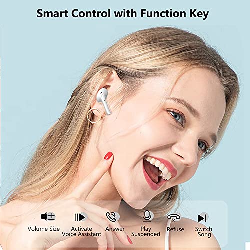Meyodody Wireless Earbuds,Bluetooth 5.3 Headphones with Wireless Charging & Power Display,IPX5 Waterproof Airpods with Mic,Ear Buds for iPhone Android