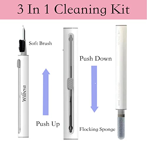 Wilbeva Cleaner Kit for Airpods Pro 1 2 3 Samsung MI Android Earbuds, Multifunctional Cleaning Pen for Bluetooth Earphones & Headphones Case Cleaning Tools with Soft Brush