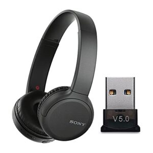 sony wh-ch510 wireless on-ear headphones (black) bundle with usb bluetooth dongle adapter (2 items)