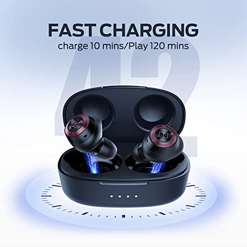 Monster Wireless Earbuds, Bluetooth 5.0 in-Ear Stereo Headphones, USB-C Quick Charge, Built-in Mic for Clear Calls,Water Resistant Design for Sports