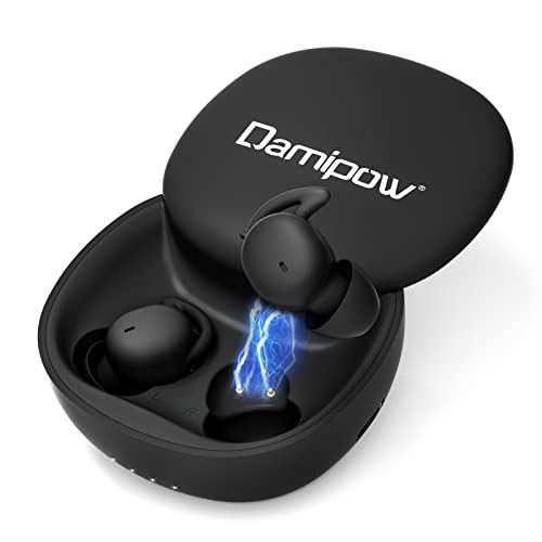 Damipow True Wireless Sleep Earbuds, Noise Blocking Technology Bluetooth Headphones in-Ear, Smallest and Lightest, Ultra Comfortable Designed to Help You Asleep Faster and Sleep Better (Black)