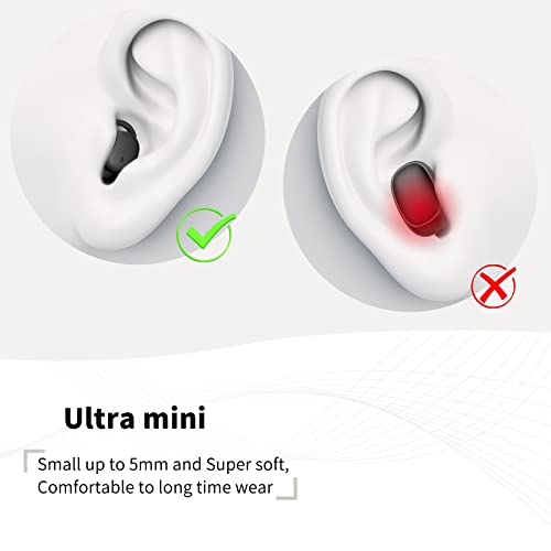 Damipow True Wireless Sleep Earbuds, Noise Blocking Technology Bluetooth Headphones in-Ear, Smallest and Lightest, Ultra Comfortable Designed to Help You Asleep Faster and Sleep Better (Black)