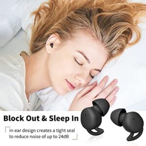 Damipow True Wireless Sleep Earbuds, Noise Blocking Technology Bluetooth Headphones in-Ear, Smallest and Lightest, Ultra Comfortable Designed to Help You Asleep Faster and Sleep Better (Black)