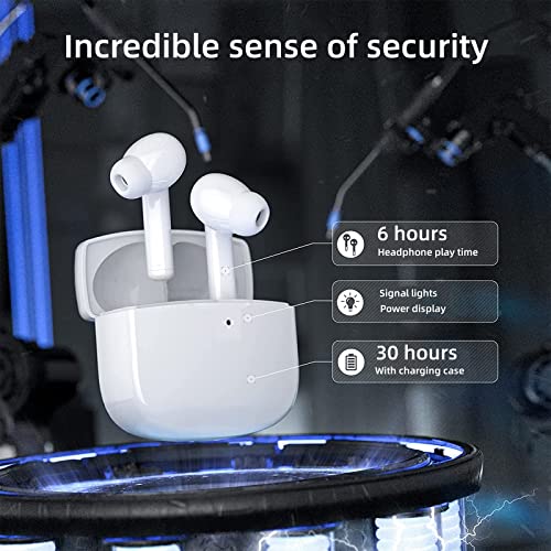 KAHPAN Wireless Earbuds, Bluetooth5.3 Headphones 30H Playtime with Charging Case, IPX7 Waterproof Earphones with Mic for Android iOS Cell Phone Computer Laptop Sports