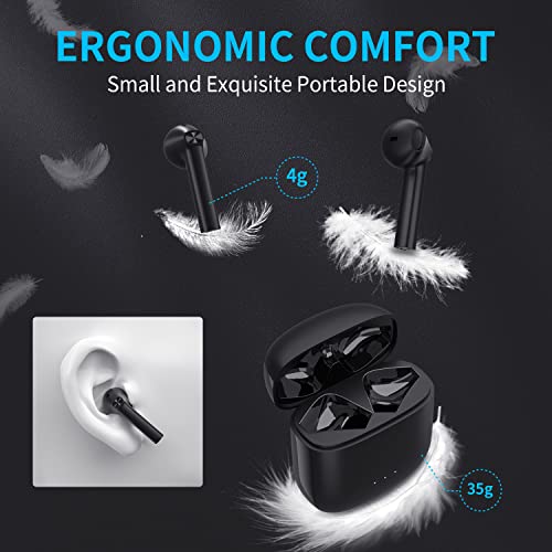 Ear Buds Wireless Earbuds, Bluetooth Earphones Clear Call with Charging Case, Bluetooth 5.3 Earbuds Deep Bass Built-in Mic, IPX5 Waterproof Headphones, 30 Hrs Compatible with iPhone & Android Black