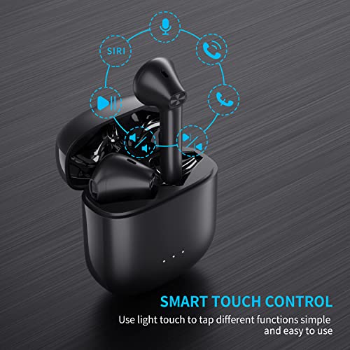 Ear Buds Wireless Earbuds, Bluetooth Earphones Clear Call with Charging Case, Bluetooth 5.3 Earbuds Deep Bass Built-in Mic, IPX5 Waterproof Headphones, 30 Hrs Compatible with iPhone & Android Black