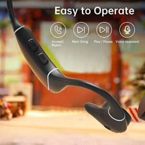 Bone Conduction Headphones Bluetooth 5.2 Wireless Open Ear Earphones IPX8 Waterproof Swimming Headset with MP3 8GB Flash Memory up to 6h Playtime for Swimming Skiing Running Cycling Climbing Black