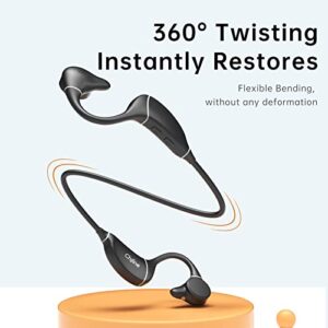 Bone Conduction Headphones Bluetooth 5.2 Wireless Open Ear Earphones IPX8 Waterproof Swimming Headset with MP3 8GB Flash Memory up to 6h Playtime for Swimming Skiing Running Cycling Climbing Black