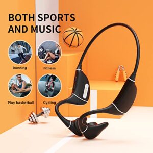 Bone Conduction Headphones Bluetooth 5.2 Wireless Open Ear Earphones IPX8 Waterproof Swimming Headset with MP3 8GB Flash Memory up to 6h Playtime for Swimming Skiing Running Cycling Climbing Black