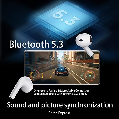 Wireless Earbuds Bluetooth 5.3 Headphones Clear Call 56H Playback IPX7 Waterproof Stereo Earphones with Charging Case Gaming Earbuds with Microphone for Android iPhone Samsung.