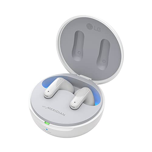 LG Tone Free UFP8 - Enhanced Active Noise Cancelling True Wireless Bluetooth Earbuds(TWS) with Meridian Sound, UVnano 99.9% Bacteria Free, Immersive 3D Sound, 3 Mic for Work/Home Office, White