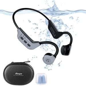bone conduction headphones – ultralight ipx8-waterproof swimming headphones-bluetooth 5.3 open ear wireless earphones with mic – mp3 play built-in 32g memory with case for swimming surfing running