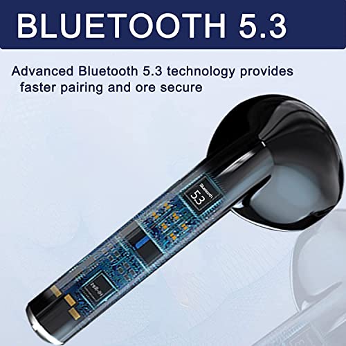 Wireless Earbuds，Bluetooth 5.3 Noise Cancelling Earbuds，Bluetooth Headphones 3D HIFI Stereo Bass， IPX7 Waterproof Sports Touch Control with USB-C Fast Charge Mini Charging Case for Android ios