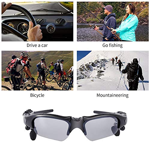 Wireless Bluetooth MP3 Sunglasses Polarized Lenses Music Sunglasses V4.1 Stereo Handfree Headphone for iPhone Samsung Most Smartphone or PC (Black-Gray)