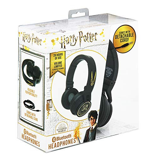 eKids Harry Potter Kids Bluetooth Headphones, Wireless Headphones with Microphone Includes Aux Cord, Volume Reduced Kids Foldable Headphones for School, Home, or Travel