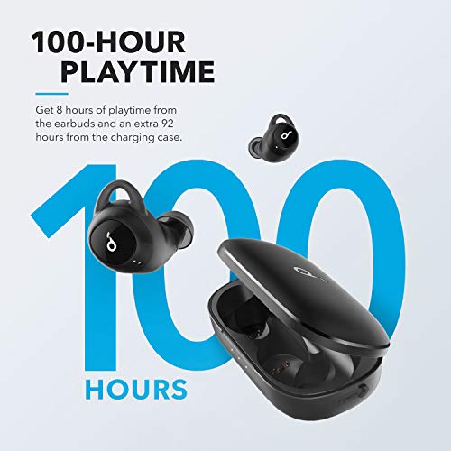 Soundcore Liberty True Wireless Earbuds, 100 Hour Playtime, Graphene Sound, Fast Charging, Secure Fit, Bluetooth 5, Easy Pairing, Sweatproof True Wireless Earbuds with Smart AI, Stereo Handsfree Calls