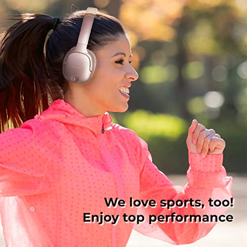PowerLocus Bluetooth Headphones Over Ear, [Bass-Mode Button] Wireless Headphones, Foldable Hi-Fi Stereo, Soft Memory Foam Earmuffs, Metal Extendable Sides, Headset with Microphone for Phone/PC/TV