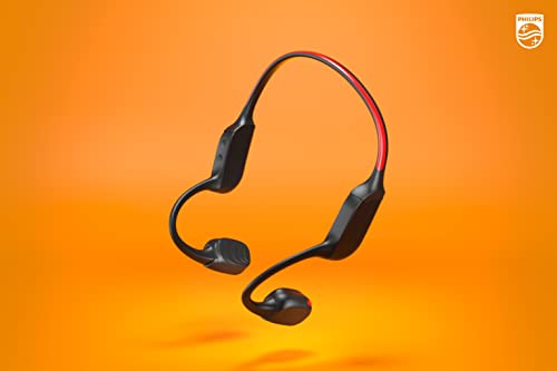 Philips GO A7607 Open-Ear Bone Conduction Bluetooth Headphones with Bluetooth Multipoint, IP66 Water-Resistant, Black