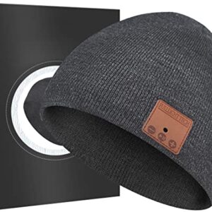 Bluetooth Beanie Headphones Hat Unique Christmas Tech Gifts Dark Gray