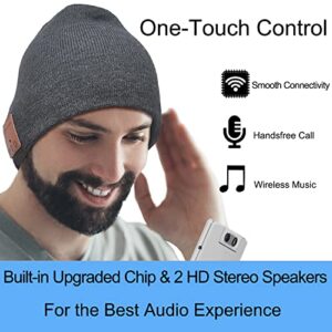 Bluetooth Beanie Headphones Hat Unique Christmas Tech Gifts Dark Gray