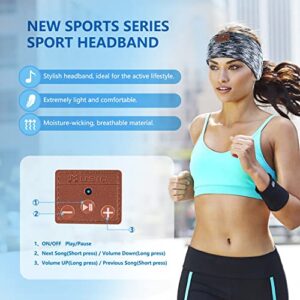 ZRUHIG Sleep Headphones Bluetooth Headband,Wireless Music Sport Headband Headphones with Ultra-Thin HD Speakers, Perfect for Side Sleeper,Running,Gift