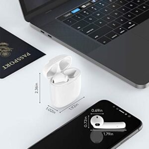 LASUNEY Touch Control IPX7 Waterproof True Wireless Earbuds for iPhone Android, 30H Playtime Bluetooth 5.0 Stereo Headphones with Type c Charging Case, in-Ear Earphones Headset with mic for Sport