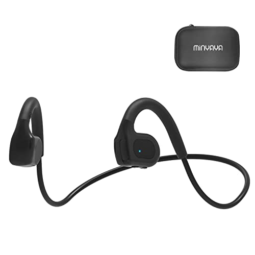 Minyaya Open Ear Headphones, Without Vibration Sense Bone Conduction Headphones, Wireless Bluetooth Sports Headset, Water Resistant Stereo Sounds Running Headphones, for Hiking, Cycling, Gym, Outdoor