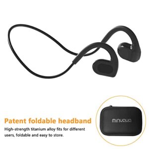 Minyaya Open Ear Headphones, Without Vibration Sense Bone Conduction Headphones, Wireless Bluetooth Sports Headset, Water Resistant Stereo Sounds Running Headphones, for Hiking, Cycling, Gym, Outdoor