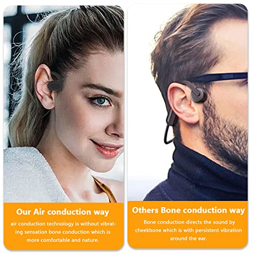 Minyaya Open Ear Headphones, Without Vibration Sense Bone Conduction Headphones, Wireless Bluetooth Sports Headset, Water Resistant Stereo Sounds Running Headphones, for Hiking, Cycling, Gym, Outdoor