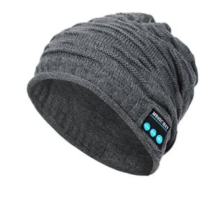 wireless bluetooth beanie,unisex outdoor sport knit hat with stereo speakers & microphone