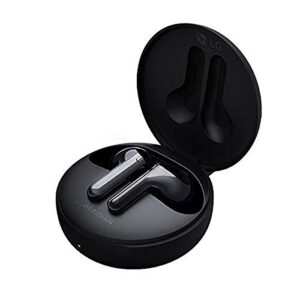 lg tone free fn7 – active noise cancelling true wireless bluetooth earbuds with meridian sound, dual microphone for work/home office, iphone and android compatible, black