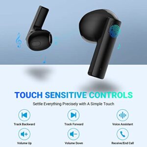 Wireless Earbuds for Galaxy S22 Ultra, HGCXING Noise Cancelling Touch Control Sweatproof True TWS Headphones Bluetooth 5.3 HiFi Stereo Earphone with Mic Headset for iPhone 13 Pro Samsung S21 FE Z Flip