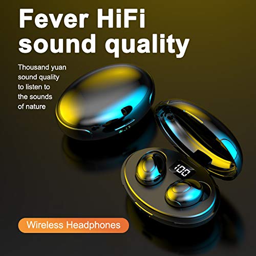 Wireless Earbuds,Bluetooth Headphones with Mic USB-C LED Display Charging Case, IPX6 Waterproof Wireless Earphones,HiFi Stereo Deep Bass,in-Ear Headset for Sport Work