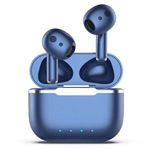 wireless earbuds, bluetooth 5.3 headphones with 4-mics clear call and enc noise cancelling, bluetooth earbuds wireless headphones, ear buds wireless bluetooth earbuds for iphone android (dark blue)