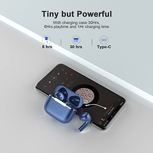 Wireless Earbuds, Bluetooth 5.3 Headphones with 4-Mics Clear Call and ENC Noise Cancelling, Bluetooth Earbuds Wireless Headphones, Ear Buds Wireless Bluetooth Earbuds for iPhone Android (Dark Blue)