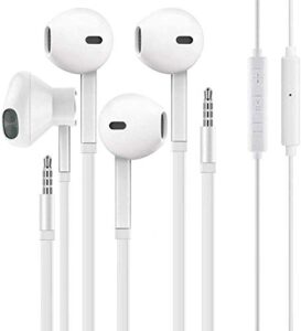 aux headphones/earphones/earbuds 3.5mm wired headphones noise isolating earphones with built-in microphone & volu