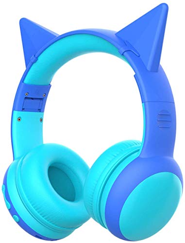 gorsun Bluetooth Kids Headphones with 85dB Limited Volume, Children's Wireless Bluetooth Headphones, Foldable Bluetooth Stereo Over-Ear Kids headsets - Blue