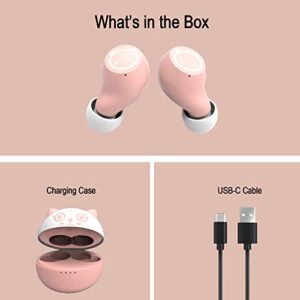 Togetface Kids Girl Wireless Earbuds Bluetooth Adult Touch Headphones, 32 Hours of Playback time, Stereo, Music/Game Mode, Noise Reduction Pink