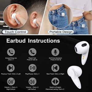 Wireless Earbuds, TITACUTE Bluetooth Headset Mini in-Ear Headphone Noise Canceling Deep Bass Earphone for iPhone 13 Pro Max 14 11 XR 8 Samsung A53 S23 A14 S22 S21 S20 Galaxy Z Flip Google Pixel 6 6a 7