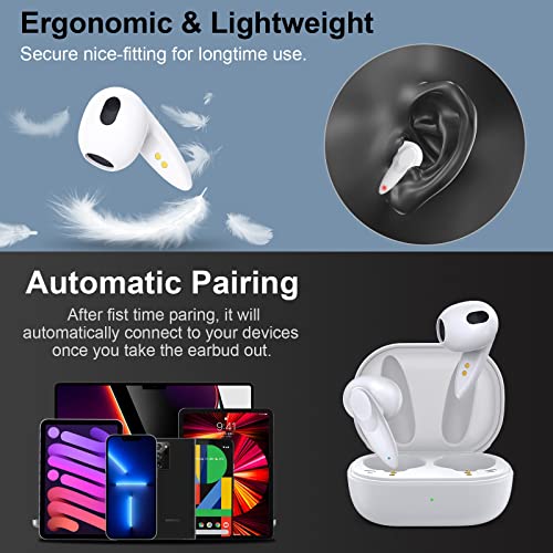 Wireless Earbuds, TITACUTE Bluetooth Headset Mini in-Ear Headphone Noise Canceling Deep Bass Earphone for iPhone 13 Pro Max 14 11 XR 8 Samsung A53 S23 A14 S22 S21 S20 Galaxy Z Flip Google Pixel 6 6a 7