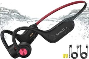 sainellor bone conduction headphones,bluetooth wireless open-ear headphones,ip68 waterproof sport headphones built-in mic with night light for workout, running, gym, hiking, cycling