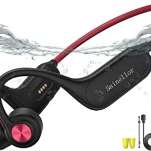 Sainellor Bone Conduction Headphones,Bluetooth Wireless Open-Ear Headphones,IP68 Waterproof Sport Headphones Built-in Mic with Night Light for Workout, Running, Gym, Hiking, Cycling