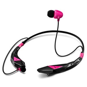 aduro amplify pro sbn45 wireless stereo around the neck earbud headphone headset (black/pink)