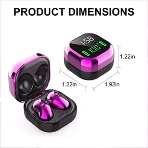 Acuvar Fully Wireless Bluetooth 5.1 Rechargeable IPX4 Waterproof Sweatproof Earbud Headphones with Microphone, Micro USB LCD Clock Charging Case Surround Stereo Bass and Noise Cancelling Calls (Pink)