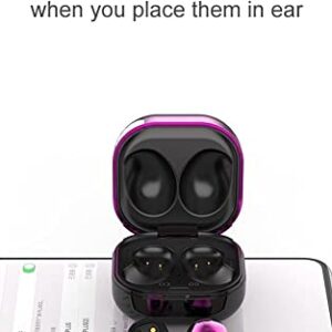 Acuvar Fully Wireless Bluetooth 5.1 Rechargeable IPX4 Waterproof Sweatproof Earbud Headphones with Microphone, Micro USB LCD Clock Charging Case Surround Stereo Bass and Noise Cancelling Calls (Pink)